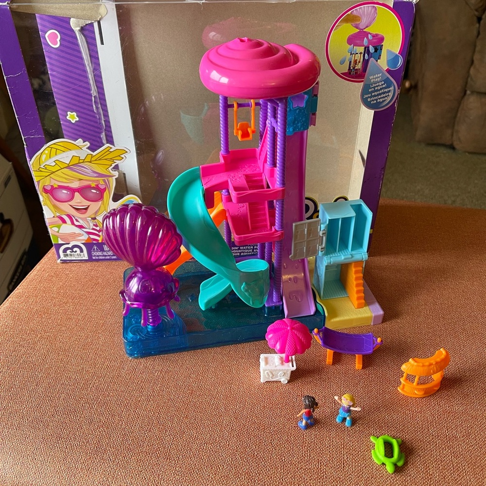 Polly Pocket Pollyville Super Slidin Water Sliding Water Park